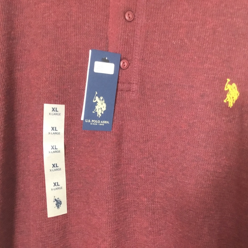 MEN’S U.S. POLO ASSN XL LONG SLV SHIRT MAROON NWT
